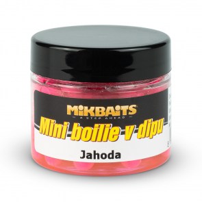 MIKBAITS Mini boilies v dipu 50ml Jahoda